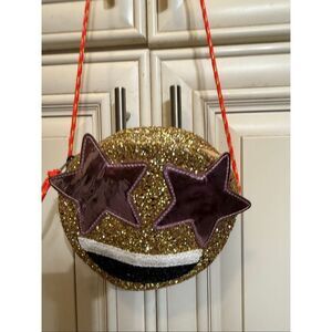 Crew Cuts Girls Smiley Star Face Glitter Crossbody Bag Purse Multicolor